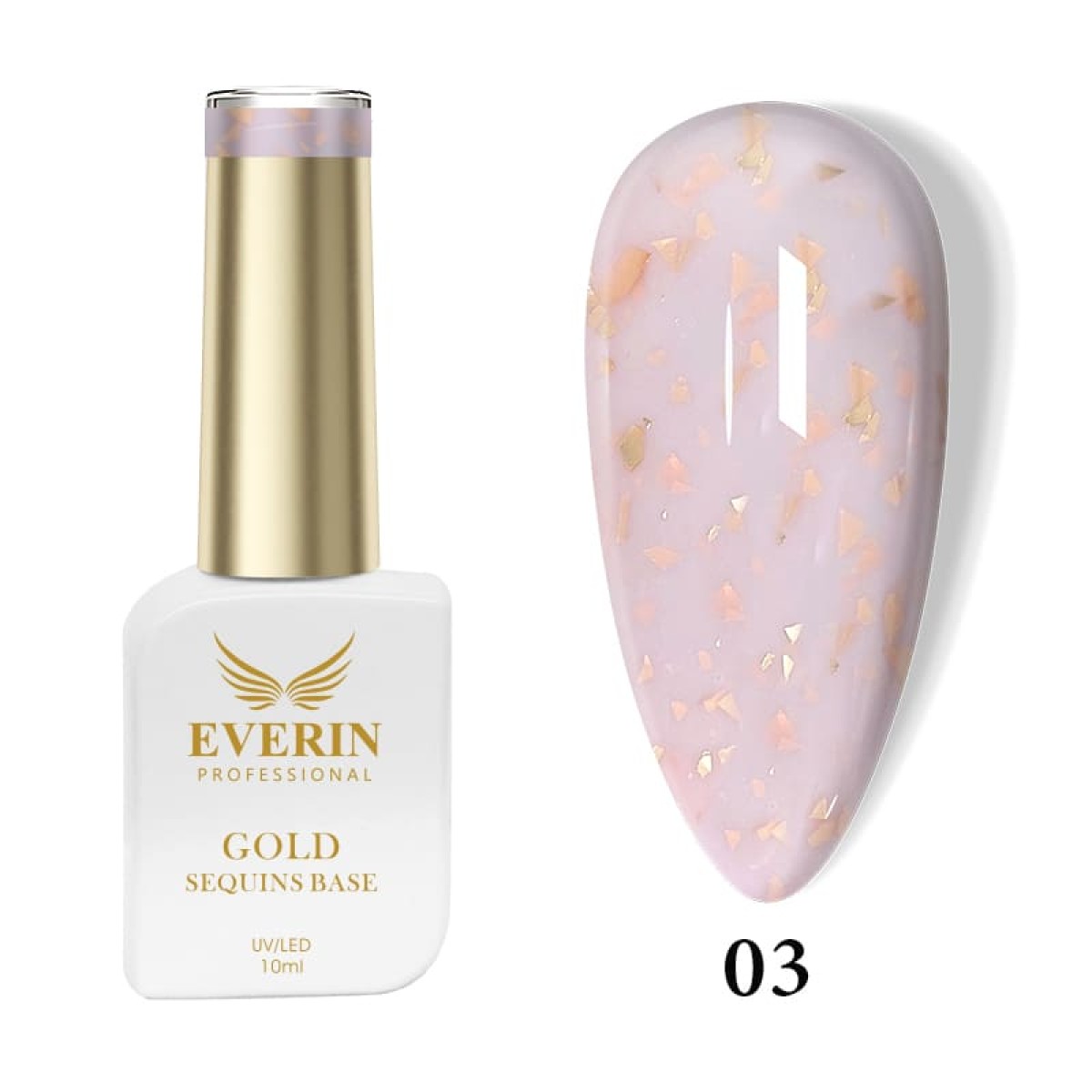 Rubber Base Everin Gold Sequins Collection 10ml-  03