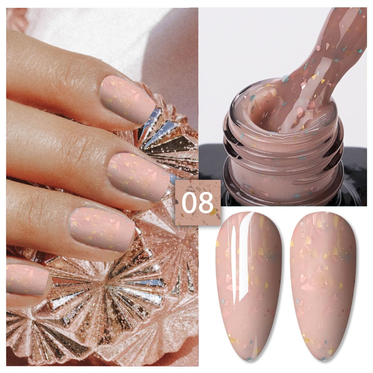 Rubber Cover Base Everin 15ml- GOLDEN TIME 08