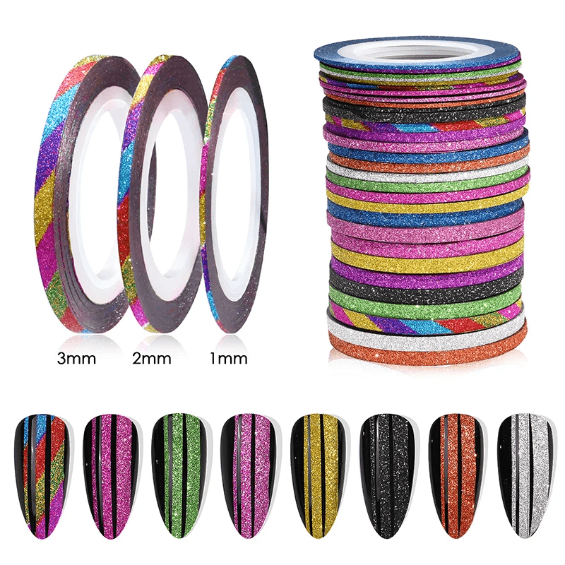 Banda Decorativa Glitter Set 10 culori- 2mm