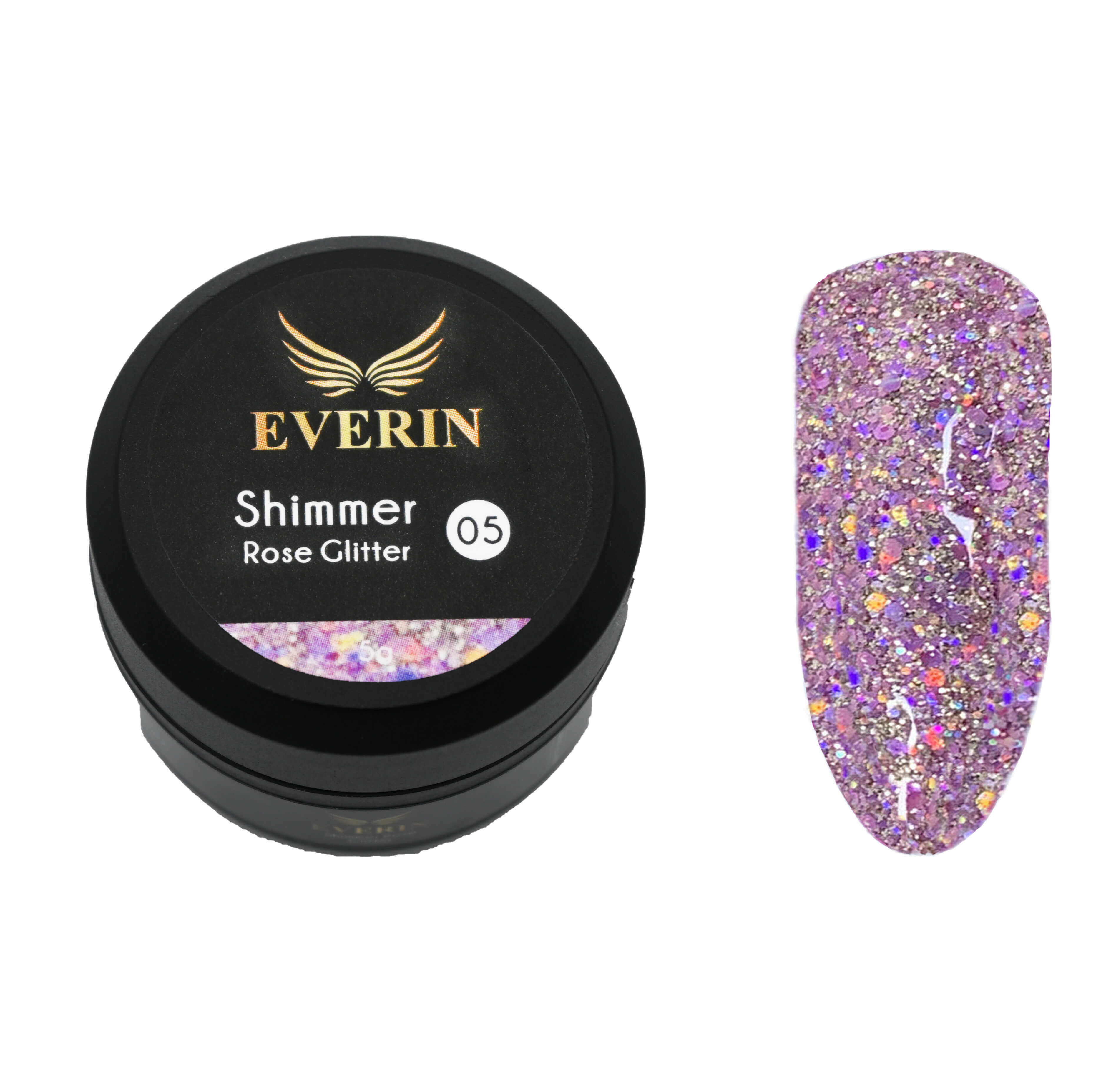 Gel color Shimmer Rose Glitter Everin 5ml- 05 – Enails.ro Everin imagine noua 2022